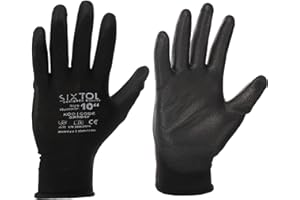 SIXTOL GLOVE PE-PU | Guanti da lavoro in poliestere rivestiti in poliuretano