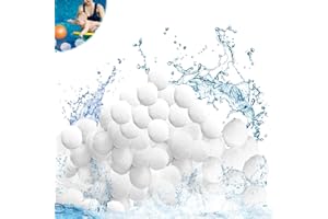 TOATELU Bolas de filtro de piscina de 1500 g, bolas de filtro para sistemas de filtración de arena, reemplazan 54 kg de arena para filtro de arena de piscina, bolas de filtro reutilizables y duraderas