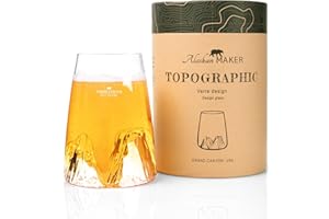 Alaskan MAKER Verre long 450ml - Verre Cristallin de qualité supérieure soufflé artisanalement avec les montagnes en relief | Cocktail, bière ou soft TOPOGRAPHIC (Grand Canyon)