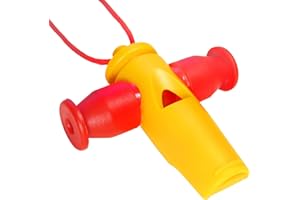 Keepdrum - Fischietto per samba Apito con 3 livelli di tono, colore: Giallo/Rosso