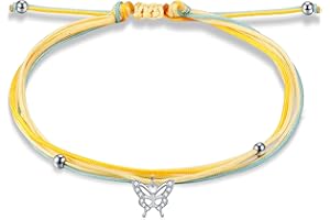 J.Endéar Cavigliera Farfalla per Donna Argento 925 Zirconia Cavo Filigrana Colorato Cavigliera Personalizzata Fatta A Mano Gioielli da Spiaggia Estiva Regalo d'Amore