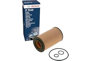 Bosch P7112 Car Oil Filter - Separates Soot and Metal Particles from Engine Oil - Provides Reliable Engine Lubrication