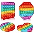 Kidivo Pop It Fidget Toys, Push Pop Bubble Fidget Sensory Toy, Autism Special Needs Silicone Stress Relief Toy for Kids and Adults (Multicolor, Pack of 4)