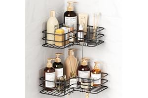 WELDUN 2-częściowy zestaw półek prysznicowych bez wiercenia, do przechowywania w łazience, ze stali nierdzewnej, na szampon, żel pod prysznic i golarkę