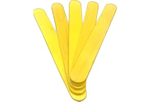 CANDY RUSH 100 114mm Yellow Coloured Wooden Lolly Stick – Packed by The CandyRush™ Charity – for Kids Crafts Cake/Ice Pop & Models