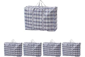 5 PACK VIROSA Extra VALUE Large Strong and Durable Laundry Bags | Ideal for Laundry/Moving House/Shopping/Storage | Reusable Jumbo Storage Zip Bags