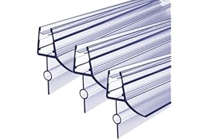 LONENESSL 3-Pack Shower Door Seal Strip for 4-6mm Glass,Clear Bath Shower Screen Door Seal Replacement Covers up to 14 mm Gap with 90cm Adjustable Length