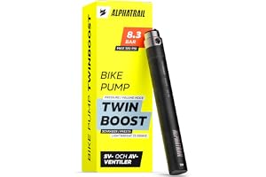 Mini cykelpump för racer 120 PSI / 8,3 bar, bara 73 g, Presta & bilventil – Alphatrail liten cykelpump med hållare och 2 läge