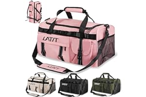 LATIT Sporttasche Damen Reisetasche Damen Sporttasche mit Schuhfach&Nassfach Damen Herren Travel Bag Gym Bag Schwimmtasche Übernachtung Weekender (Rosa)