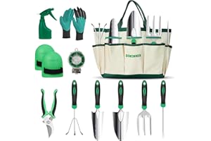 DEWINNER Zestaw narzędzi ogrodowych, zestaw upominkowy do narzędzi ręcznych, przesadzanie ogrodnictwa na zewnątrz, z wytrzymałą torbą do przechowywania