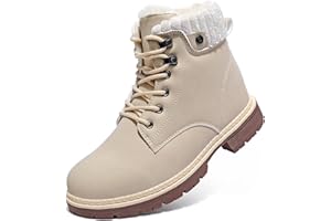 VTASQ Stivali Donna Inverno Scarpe da Neve Impermeabili Stivaletti Pelliccia Stringate Outdoor Stivali da Trekking Caldi Snow Boots GR.37-42