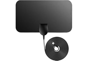 WOEITA TV Aerial Newest,Freeview Indoor,50 Miles Digital TV Aerial 0.5mm Ultra Thin HDTV DVB-T2 Aerial with 12 FT Long Cable