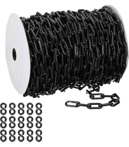 Chaîne De Sécurité Orange PATIKIL – 20 Pieds Avec Crochets Et Clips – Parfaite Pour Parking, Allée, Contrôle De Foule - 3