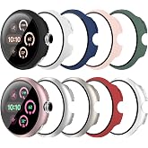 Tiorecime Google Pixel Watch 3/2/1 41 mm i&ccedil;in 10'lu Paket Kılıf, Temperli Cam Ekran Koruyucu, Darbeye Dayanıklı Sert PC Tampo