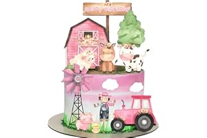 MAIROX Compleanno Fattoria,Topper Cupcake Fattoria,Decorazione per Torta con Animali della fattoria,Decorazione per Feste in Fattoria, Decorazione per Cupcake e Topper per Feste di Compleanno per Bambini