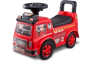 VEVOR Voiture à Pousser pour Tout-Petits 1-3 Ans Porteur Auto pour Enfants avec Volant Musical, Jouet à Monter Assis pour se Tenir Debout, Rangement sous Le siège, Jouet pour garçons et Filles, Rouge