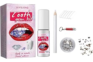 Mineatig Kit Brillantini Denti | Professionale per Gemme Dentali Fai-da-Te con Lampada Polimerizzante E Colla | Gioielli con Denti Rimovibili per Donne E Ragazze (1 Set)