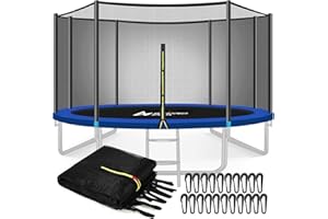 ULTRAPOWER SPORTS Rete di Sicurezza per Trampolino Ø 244 305 366 397 427 cm con 6/8 Pali, Rete di Ricambio con Cerniera Fibbia, Rete di Ricambio per Trampolino da Giardino Rete Esterna Antistrappo, Resistente agli UV