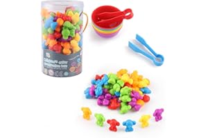 Binggunyo Jeux Montessori 2 3 4 5 Ans, 48 pièces Koala Jouet pour Comptage et Tri avec Bol et Pince à Épiler Assortis, Jeux Educatif 3 Ans Motricité Fine, Mathématiques