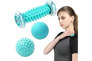 JOYBOY Balle de Massage,Rouleau de Massage,Rouleau Massage Pied & 2 Reflexologie Balle pour Fasciite Plantaire, Colonne Cervicale, Dos, Fesses, Épaule, Bras