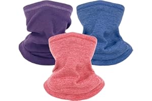 lifwimner 3 Pack Winter Neck Warmer for Kids, Warm Fleece Windproof Neck Gaiter Ski Mask for 3-6 Year Boys Girls Scarf Snood for Running Cycling Outdoor Sports