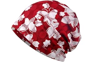 YONKINY Gorro Quimioterapia Para Mujer Verano Sombrero Algodón Transpirable Turbante Gorro Flor Impresión Gorra De Noche Hip-Hop Slouch Beanie Hat Para Al Aire Libre Running