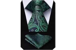 HISDERN Męski krawat paisley chusteczka ślubna krawat i poszetka zestaw