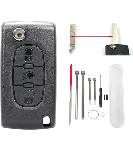 3-Button Remote Key Shell Case For Citroen C4 Picasso C5 C6 – Black