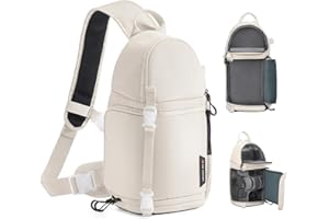 K&F CONCEPT Borsa a Tracolla per Fotocamera, Zaino Monospalla Fotografico Impermeabile, Zaino Fotografico Piccolo Casual Antifurto Compatibile con DSLR SLR Mirrorless macchina fotografica