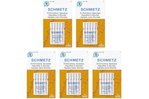 Schmetz 25 Embroidery Sewing Machine Needles, Size 75/11, 130/705H-E