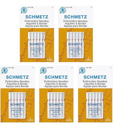 2 pack) Schmetz Needle Microtex Sharp Size 60/8 (Pack Of 5