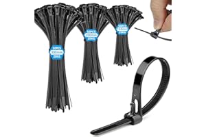 NORSHY Kabelbinder Schwarz Wiederverschließbar UV Beständig,150/200/300mm(je 50 Stück) Wiederverwendbare Kabelbinder Lang Set für Werkstatt, Elektroinstallation,Kabelmanagement,Gartenarbeit,Wohnen