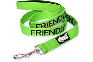 DEXIL FRIENDLY (Known as Friendly to all) Green Colour Coded 60cm 1.2m 1.8m Luxury Neoprene Padded Handle Dog Leads PREVENTS Accidents By Warning Others Of Your Dog In Advance (1.2m)