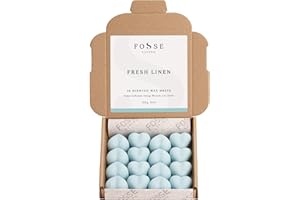FOSSE LIVING Fresh Linen Strong Scented Wax Melts 16 Pack - The Gift for Every Occasion – Made in the UK - Cotton Fresh Scent