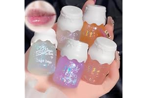 Leogony 5 PCS Hydrating Cute Lip Gloss, Cute Lip Balm, Shimmer Lipgloss Set for Women