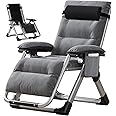 Meulbaty Zero Gravity Chair, 200KG Load Folding Garden Recliner Chair with Cushion and Headrest, Sitting and Sleeping Dual Purpose Relaxing Sun Lounger for Garden, Balcony, Patio and Living Room