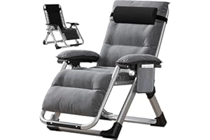 Meulbaty Zero Gravity Chair, 200KG Load Capacity, Folding Garden Recliner with Cushion & Headrest, Dual-Purpose for Sitting & Sleeping, Perfect for Garden, Balcony, Patio and Living Room