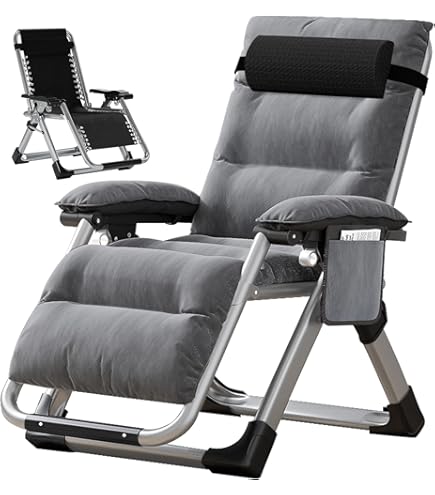 Ligstoel met kussens, klap, hout, voor thuis - sofa, fauteuil, sofa, keuken, woonkamer (kleur: bruin) grijs