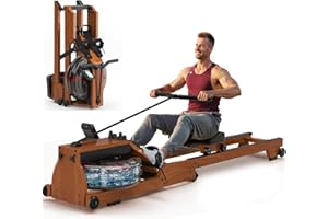 ADVAMSOLER Rowing Machine, Water Foldable Rowing Machine for Home Gym, Fitness Exercise Machine with Bluetooth, 330LB Weight Capacity, App Compatible, Built-in Monitor