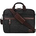 RAVUO Messenger Bag for Men, Water Resistant 17-17.3 Inch Laptop Bag Convertible Canvas Briefcase Shoulder Satchel for Work Business Black