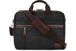 RAVUO Borsa Tracolla Uomo, Impermeabile 17 Pollici Borsa Porta PC Portatile Borsa a Tracolla per Laptop Borsa da Lavoro per Insegnanti Affari Lavoro Università Nero