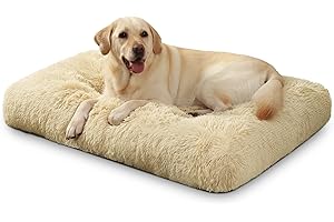 KSIIA Legowisko dla Dużych i Średnich Psów - Pluszowa Poduszka, Puszysta, 105 x 70 cm, Antypoślizgowy Spód, Nadaje się do Prania, Mata, Kosz, Materac dla Zwierząt
