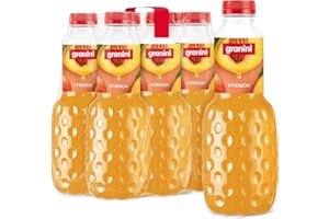 ‎GRANINI granini Trinkgenuss Pfirsich (6 x 1l), mindestens 48% Frucht, Pfirsich Fruchtsaftgetränk, natürlich, vegan, mit Pfand