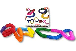 JUEGACONMIGO TOOB-X Giocattolo sensoriale a tubi pop. Giocattoli antistress colorati Fidget Pop Multicolore. Tubi estendibili e collegabili tra di loro. 8 pezzi (Dimensione L)