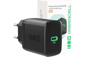 GREEN CELL Greencell PowerSource Solo30 Negro 30W USB-C Power Delivery Cargador de batería