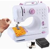 Crafts&amp;Co&reg; Sewing Machine Beginner | Mini Sewing Machine with Built-in 12 | Hand Sewing Machine with Built-in LED Light and F