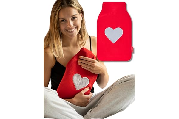 soxo Bouillotte Eau Chaude Cadeau Pour Bebe Peluche Bouillote Anti Colique Enfant Bouillotes Rouge Avec Coeur Gris