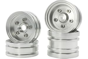 HOBOHY 4Pcs Aluminum Wheels Hub Rims for Tamiya Grasshopper Hornet Mighty Frog Fighting Buggy Super Champ RC Car Chassis Upgrade Parts (Silvery)