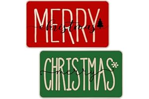 Aurblyn Christmas Door Mat Washable Christmas Mat for Indoor Outdoor Christma Door Mats Outdoor Kitchen Bedroom Xmas Doormat Anti Slip Printed Entryway Balcony Gifts to Give to Others 2PCS