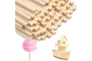 Zorplex 200 Pezzi Bastoncini in Bambù per Zucchero Filato 30 cm x 4 mm, Bastoncini di Legno Rotondo per Macchina Zucchero Filato, Fai da Te, Progetti Creativi e Decorazioni (Quadrato 300x4mm)